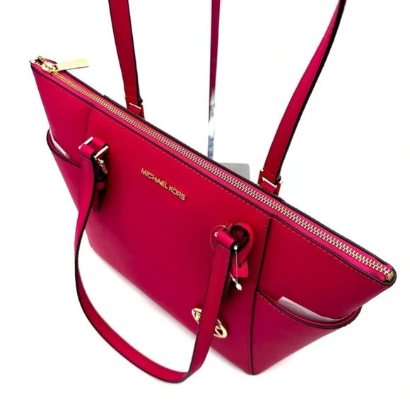 Michael Kors Large Charlotte Tote Bag Electric Pink - Picture 8 of 12